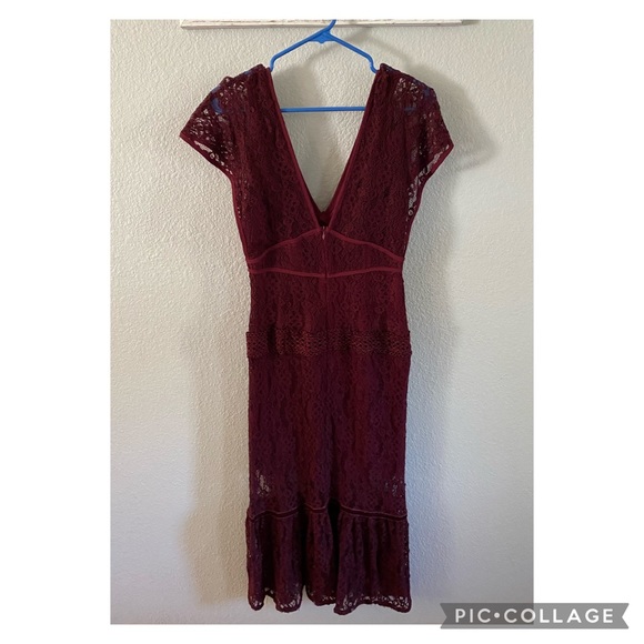 Foxiedox Burgandy Midi Dress - Picture 2 of 3